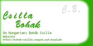 csilla bohak business card